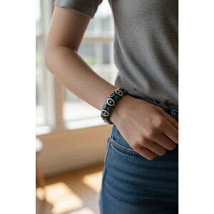 Teal Peacock Stretch Bracelet